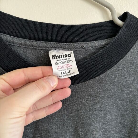 VTG Maui Hawaii Long Sleeve Shirt Hang Loose Surf Gray USA - Size Large - Picture 3 of 8